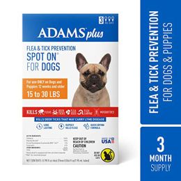 Adams Plus Flea & Tick Prevention Spot On for Dogs, Medium Dogs 15 to 30 lbs