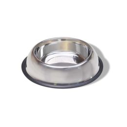 Van Ness Plastics Stainless Steel Non Tip Dog Bowl w/Rubber Ring 16oz