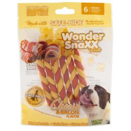 Wonder SnaXX Twists Cheese & Bacon Dog Treats 4.8 oz 6 Count Small Medium