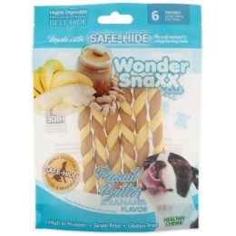 Wonder SnaXX Twists Peanut Butter & Banana Dog Treats 4.8 oz 6 Count Small Medium