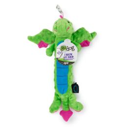 goDog Dragons Skinny Dog Toy with Chew Guard Technology Plush Squeaker Large