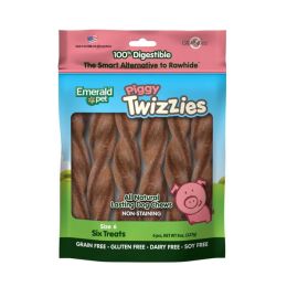 Emerald Pet Piggy Twizzies Dog Treat 6 Pack 6 in 8 oz