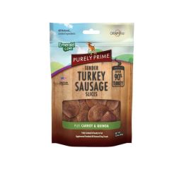 Emerald Pet Purely Prime Sausage Turkey Plus Carrot and Quinoa Dog Treats 3 oz
