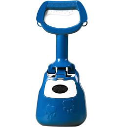 Dog Pooper Scooper pooper collector Portable with garbage bag Garbage bags are stored inside (Color: Blue)