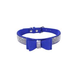 Leather Bow Dog Collar (Color: color8, size: L)