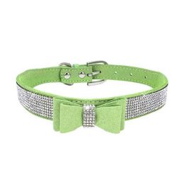 Leather Bow Dog Collar (Color: color5, size: XS)