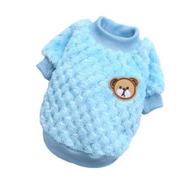 Bear Embroidery Winter Pet Dog Vest (Color: Blue, size: XS)