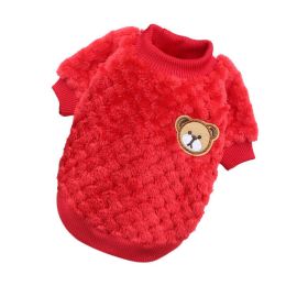 Bear Embroidery Winter Pet Dog Vest (Color: Red, size: XS)