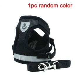 dog harness and leash set (Color: Random Color, size: XS)