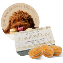 Dog Macarons - Count of 3 (Dog Treats | Dog Gifts) (Flavor: Peanut Butter)