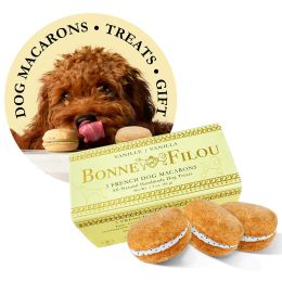 Dog Macarons - Count of 3 (Dog Treats | Dog Gifts) (Flavor: Vanilla)