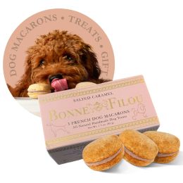 Dog Macarons - Count of 3 (Dog Treats | Dog Gifts) (Flavor: Salted Caramel)