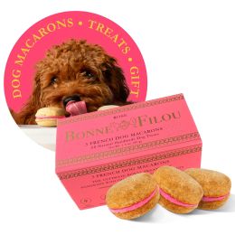 Dog Macarons - Count of 3 (Dog Treats | Dog Gifts) (Flavor: Rose)
